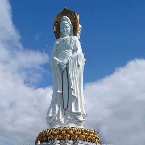 大型景区景点三面石雕观音菩萨博鱼网页版