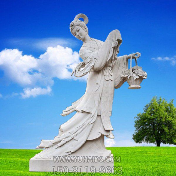 汉白玉雕刻花仙子石雕 景区广场牡丹仙子雕像博鱼网页版