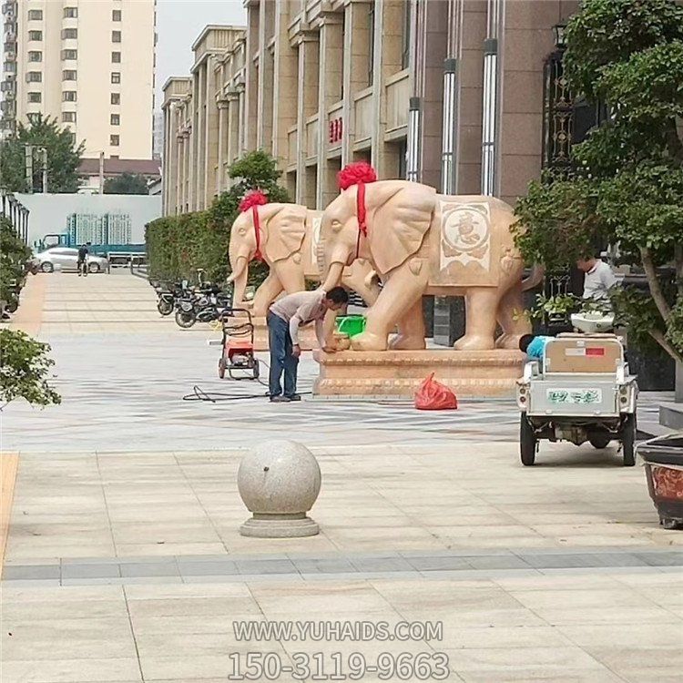 饭店酒店晚霞红大理石石雕大象博鱼网页版