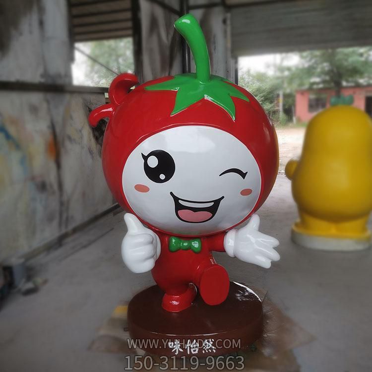 玻璃钢西红柿卡通公仔博鱼网页版园林景观新农村落地摆件