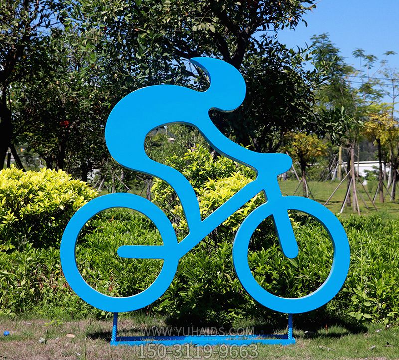 大型户外剪影自行车运动人物玻璃钢博鱼网页版