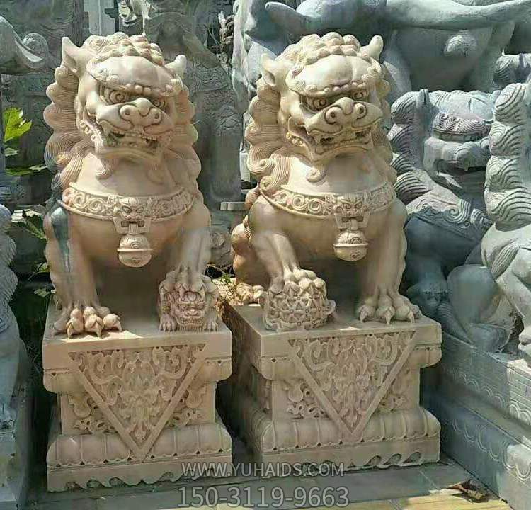 晚霞红黄蜡石石雕大型镇宅狮子博鱼网页版