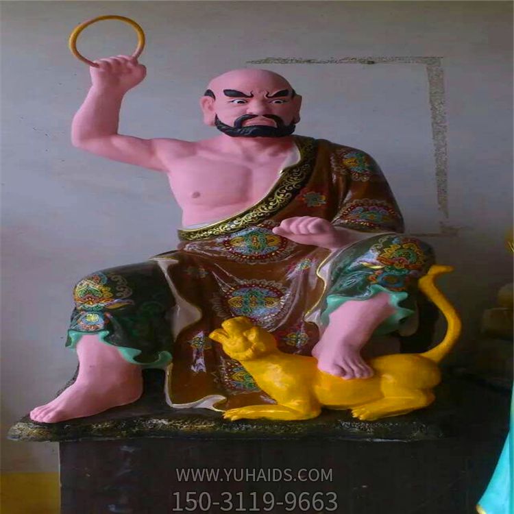 玻璃钢彩绘景区大型景观脚踩老虎的十八罗汉博鱼网页版