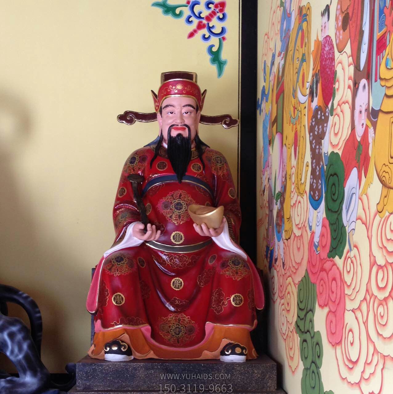 玻璃钢彩绘寺庙供奉菩萨招财财神爷博鱼网页版