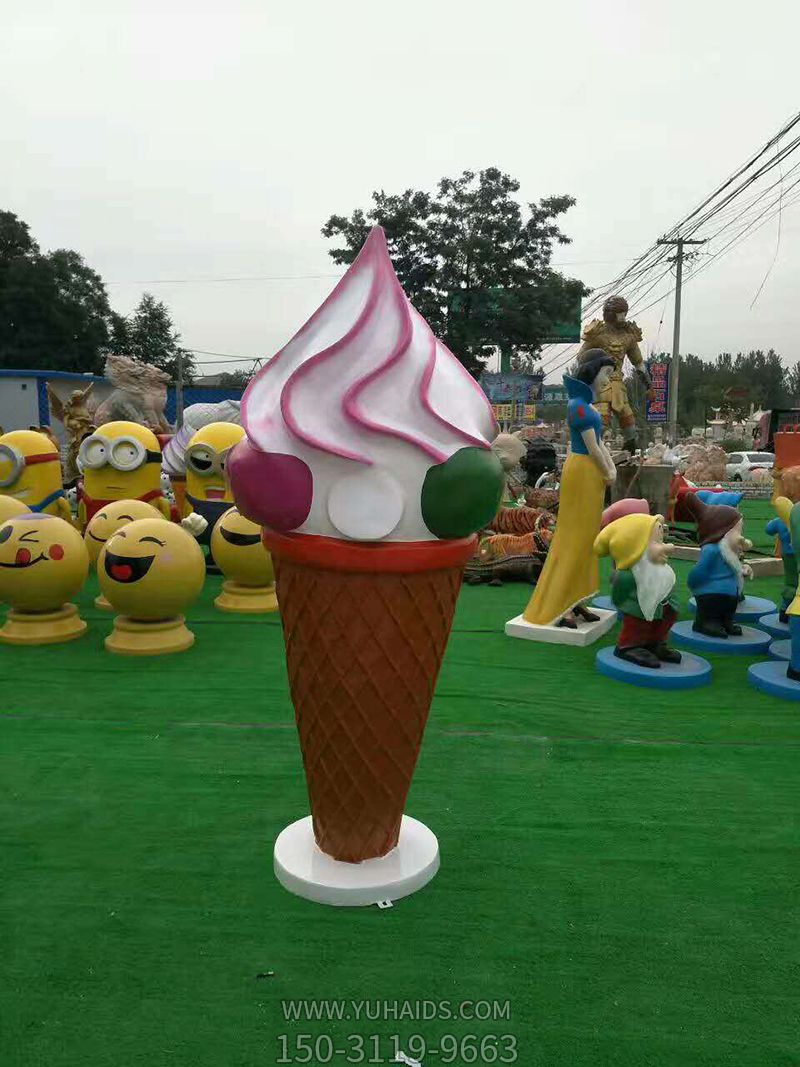 商场冷饮店门口摆放大型玻璃钢冰淇淋博鱼网页版