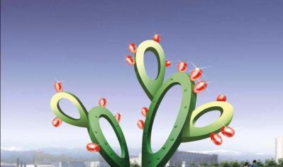 仙人掌博鱼网页版-花园广场不锈钢抽象仙人掌博鱼网页版