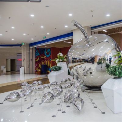 商场不锈钢创意镜面蚂蚁吃苹果博鱼网页版