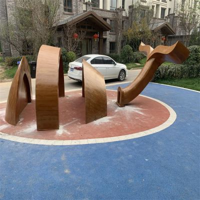 大型不锈钢景观博鱼网页版 广场抽象镂空发光鲸鱼摆件 