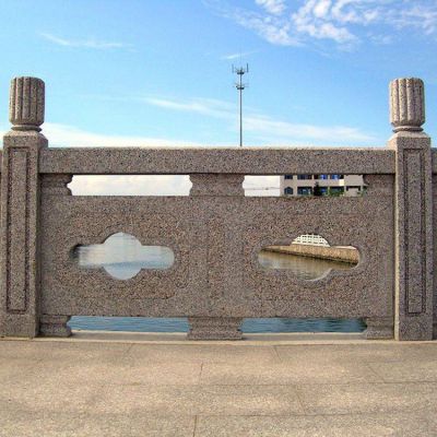 花岗岩石雕栏杆栏板，路政桥梁石雕护栏