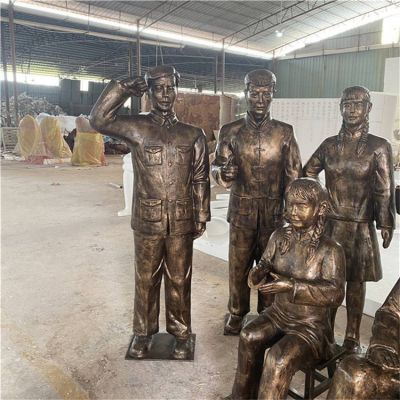 玻璃钢仿铜户外园林人物摆件民俗小品