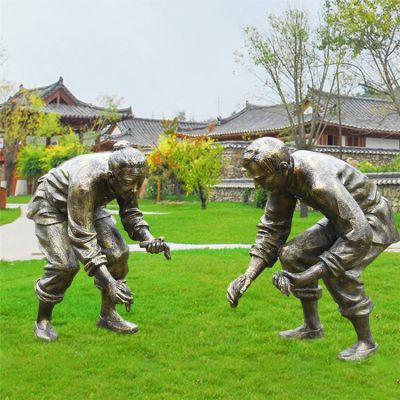玻璃钢仿铜种稻子的人物景观博鱼网页版
