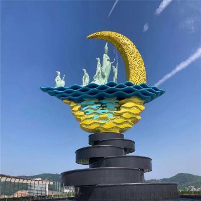 广场大型不锈钢户外园林月亮博鱼网页版