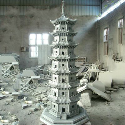 寺庙景区大型大理石石雕佛塔博鱼网页版摆件