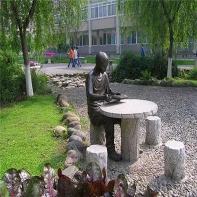 校园摆放休息大理石天然圆形石桌石凳