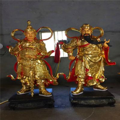 玻璃钢彩绘鎏金寺庙庭院关公博鱼网页版