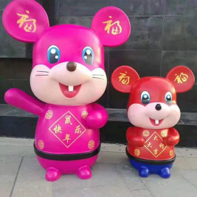 商场美陈摆件玻璃钢彩绘卡通老鼠博鱼网页版