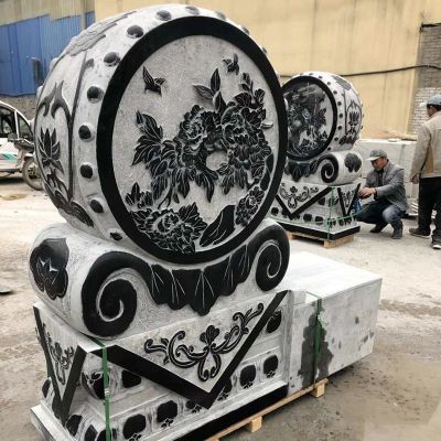 大理石仿古门墩抱鼓石园林摆放工艺博鱼网页版
