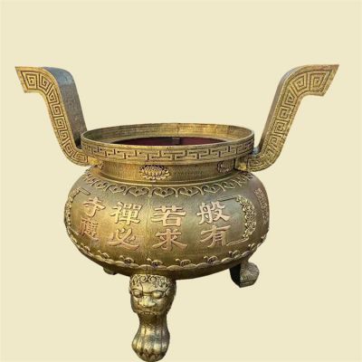 纯铜打造寺庙家居祈福上香香炉摆件