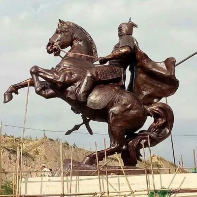 玻璃钢仿铜户外园林骑马的古代将军人物博鱼网页版
