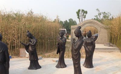 公园景区古代人物铜雕女孩博鱼网页版