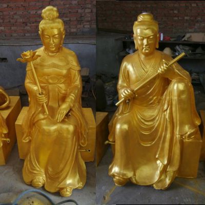玻璃钢喷金佛像菩萨像