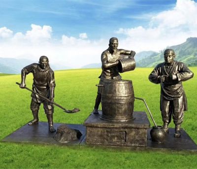 玻璃钢仿铜户外园林酿酒的人物博鱼网页版