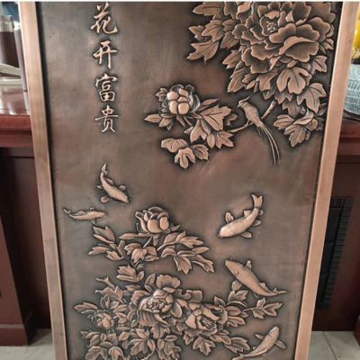 铜雕户外园林庭院浮雕花朵壁画博鱼网页版