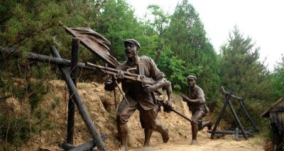 户外街道上阵杀敌的八路军博鱼网页版