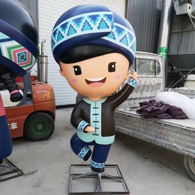 广场餐厅连锁店玻璃钢卡通公仔主题人物摆件