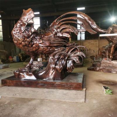 铜雕户外公园大型公鸡博鱼网页版