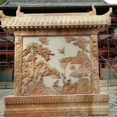  庭院石雕屏风博鱼网页版 别墅大型摆件博鱼网页版
