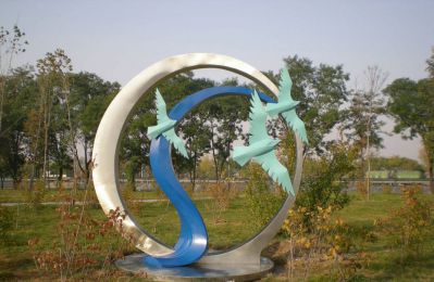 不锈钢大雁南飞公园景观博鱼网页版