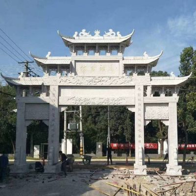 大理石石雕景区中式牌坊博鱼网页版
