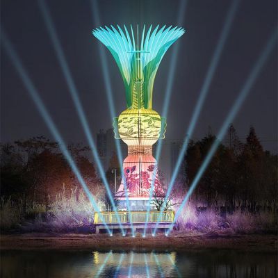 大型不锈钢镂空创意花瓶园林灯管亮化博鱼网页版