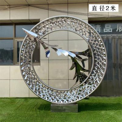 不锈钢镂空大型不锈钢镂空大型圆环摆件