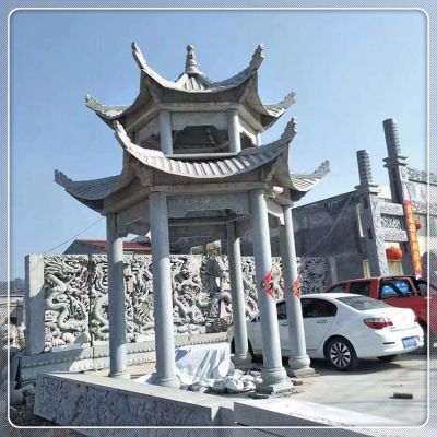 天然大理石雕刻二层仿古建石亭景区园林博鱼网页版