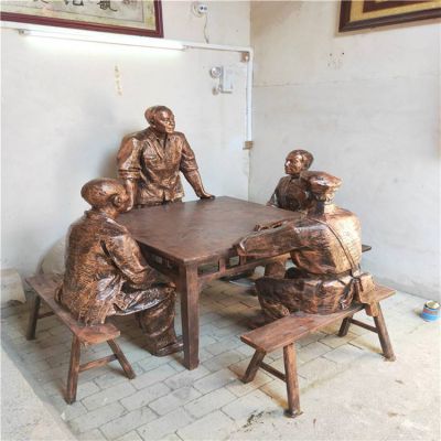 景点展区现代红色文化主题红军民俗小品玻璃钢仿铜博鱼网页版