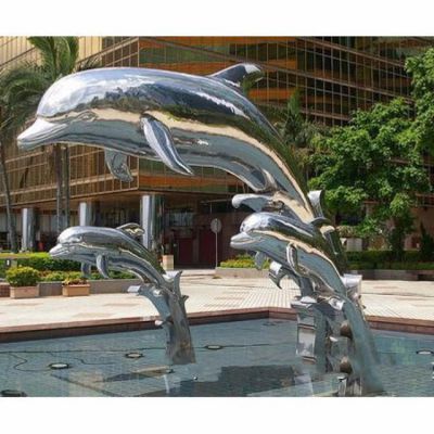 不锈钢镜面广场喷泉水景海豚博鱼网页版