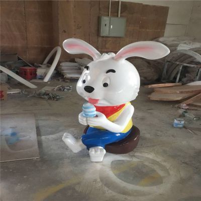 园林户外玻璃钢卡通兔子博鱼网页版