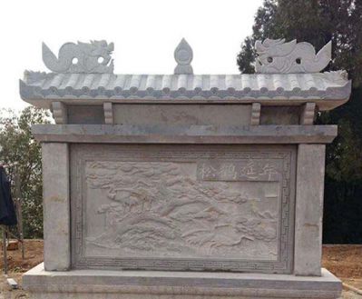 庭院园林松鹤延纳青石影壁景观石雕