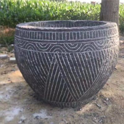 仿古做旧石雕龟纹石养鱼种花鱼缸博鱼网页版