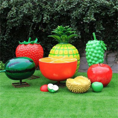 玻璃钢仿真彩绘水果景观摆件户外公园博鱼网页版