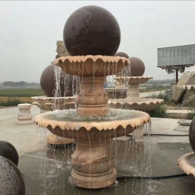 庭院别墅欧式花岗岩石雕喷泉 石材中式招财风水球博鱼网页版