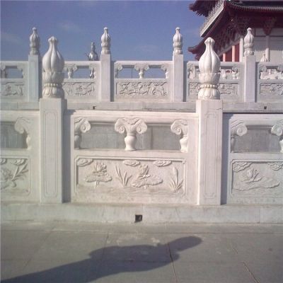 汉白玉石雕栏板公园景区拱桥装饰摆件 