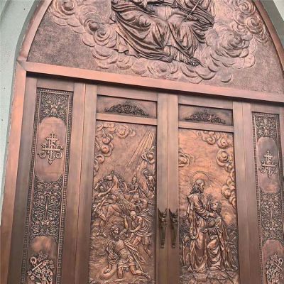 别墅庭院段铜浮雕壁画