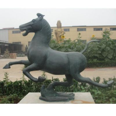 铸铜奔跑的马动物博鱼网页版 广场景观摆件小品
