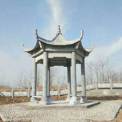 公园户外青石雕刻中式六角石亭博鱼网页版