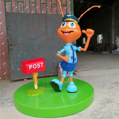玻璃钢卡通蚂蚁博鱼网页版  幼儿园商场美陈动物摆件