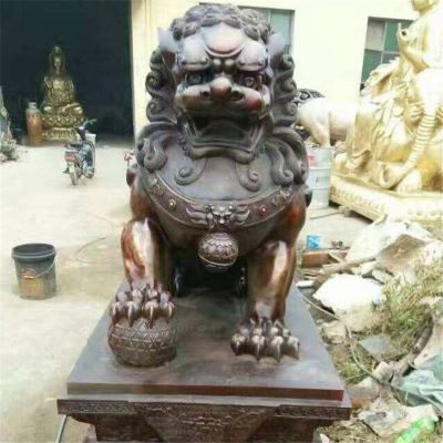 铜雕大型狮子博鱼网页版摆件庭院门口