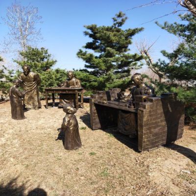 公园草地摆放玻璃钢仿铜古代教书先生景观博鱼网页版